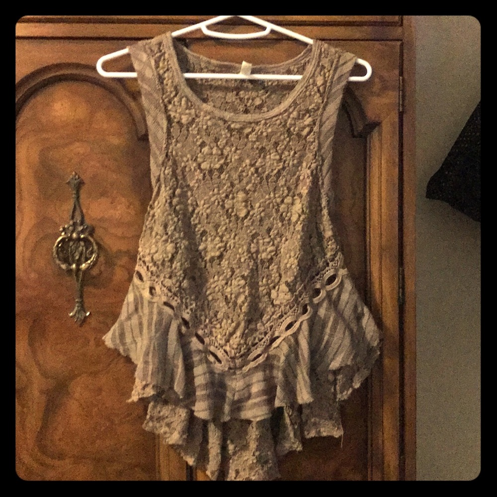 Free People lace open-back tank top